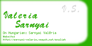 valeria sarnyai business card