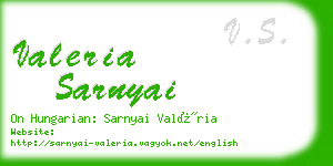 valeria sarnyai business card